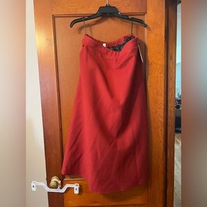 NWT Red Wool Skirt with pockets